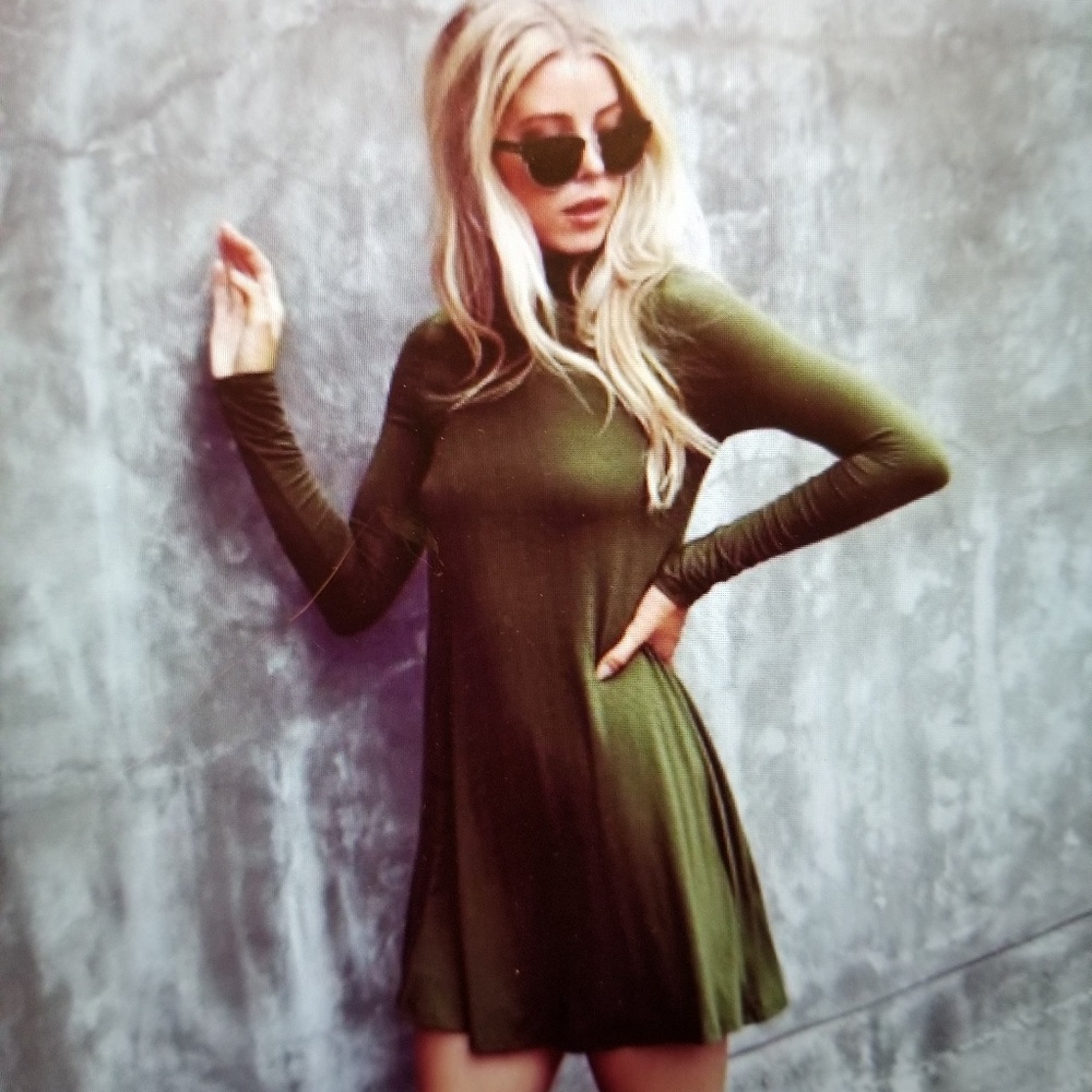 Lulus Sway Girl Sway Dress Size Small in Olive